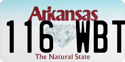 AR license plate 116WBT