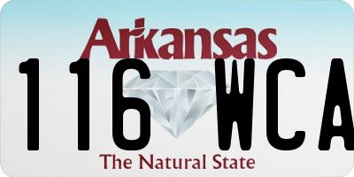AR license plate 116WCA