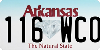AR license plate 116WCO