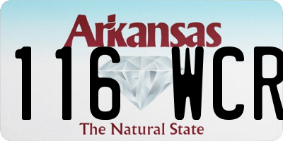 AR license plate 116WCR