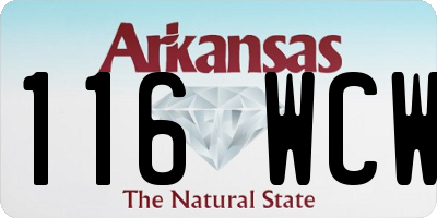 AR license plate 116WCW