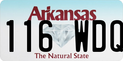 AR license plate 116WDQ