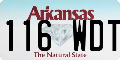 AR license plate 116WDT