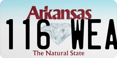 AR license plate 116WEA
