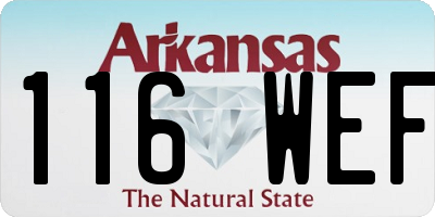 AR license plate 116WEF