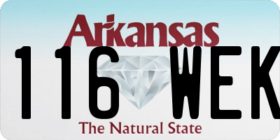 AR license plate 116WEK