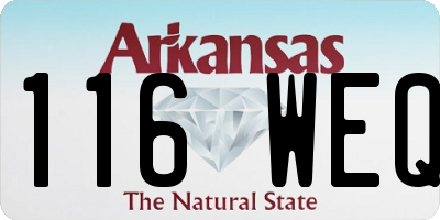 AR license plate 116WEQ
