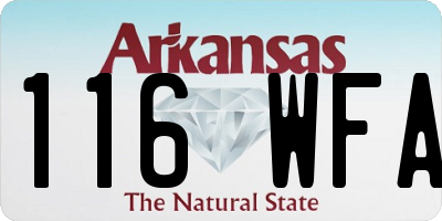AR license plate 116WFA