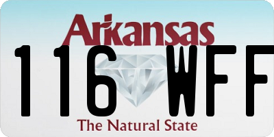 AR license plate 116WFF