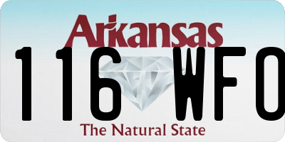 AR license plate 116WFO