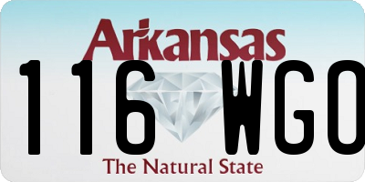 AR license plate 116WGO