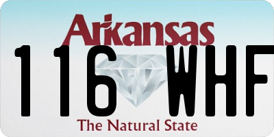 AR license plate 116WHF