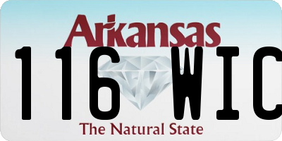 AR license plate 116WIC