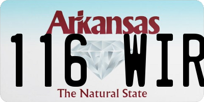 AR license plate 116WIR