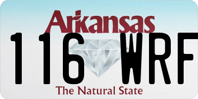 AR license plate 116WRF