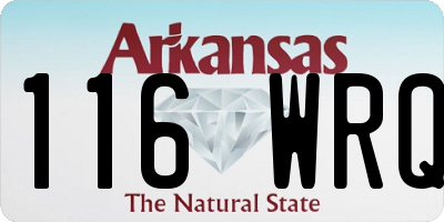 AR license plate 116WRQ