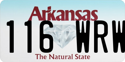 AR license plate 116WRW