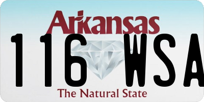 AR license plate 116WSA