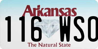 AR license plate 116WSO