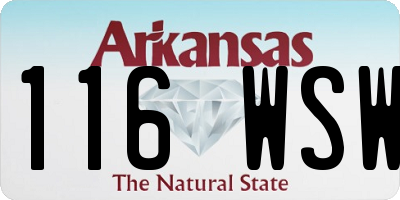 AR license plate 116WSW