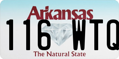 AR license plate 116WTQ