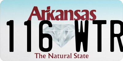 AR license plate 116WTR