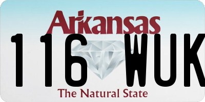 AR license plate 116WUK