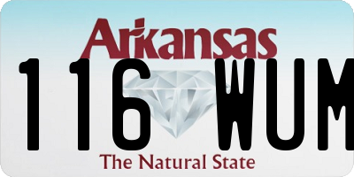 AR license plate 116WUM
