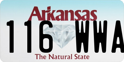 AR license plate 116WWA