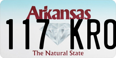 AR license plate 117KRO