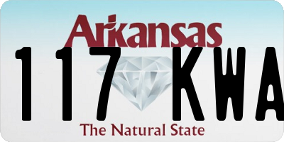 AR license plate 117KWA