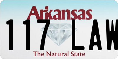 AR license plate 117LAW