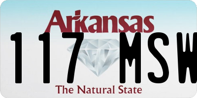 AR license plate 117MSW