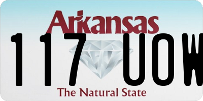 AR license plate 117UOW
