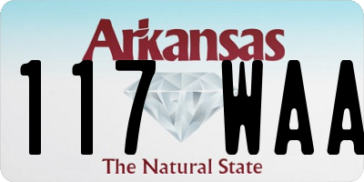 AR license plate 117WAA