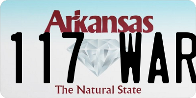 AR license plate 117WAR