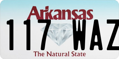 AR license plate 117WAZ