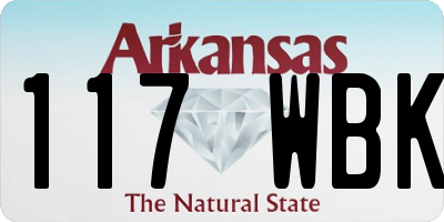 AR license plate 117WBK