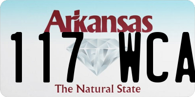 AR license plate 117WCA