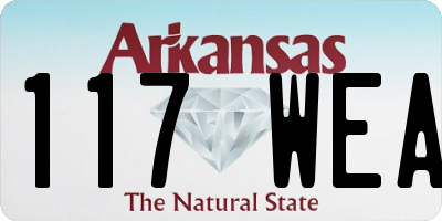 AR license plate 117WEA