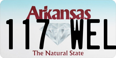 AR license plate 117WEL