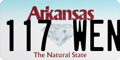 AR license plate 117WEN