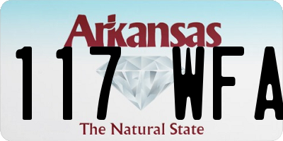 AR license plate 117WFA
