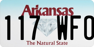 AR license plate 117WFO