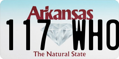 AR license plate 117WHO