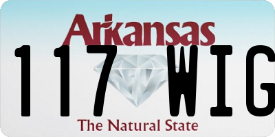 AR license plate 117WIG