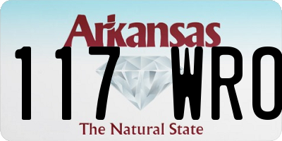 AR license plate 117WRO