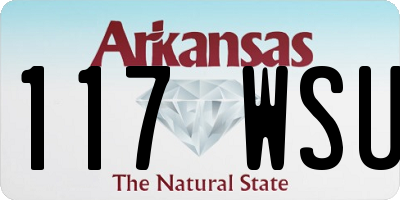 AR license plate 117WSU