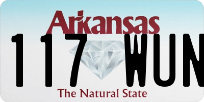 AR license plate 117WUN