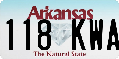 AR license plate 118KWA